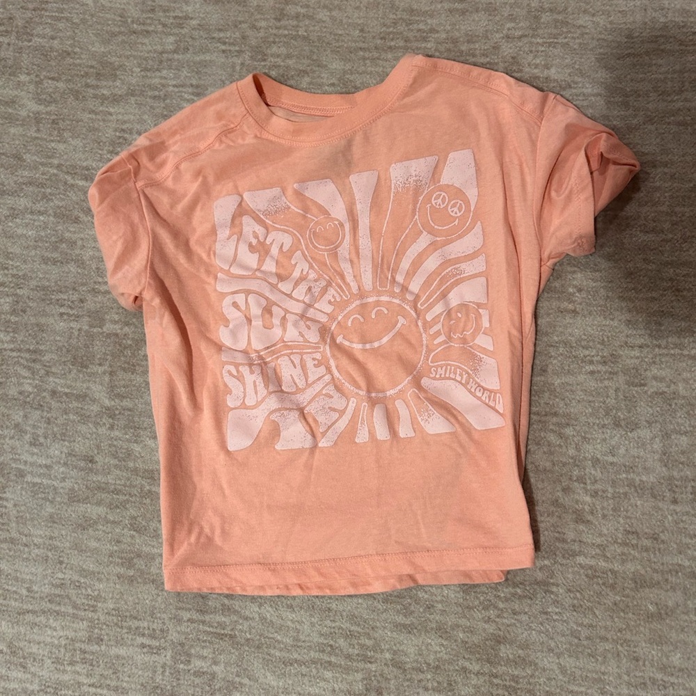 Carters Peach Graphic Tee with Sun Design